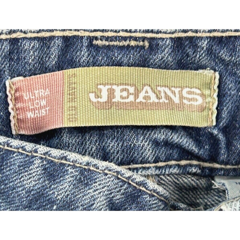Old Navy Womens Sz 10/12 Ultra Low Waist Denim Jean Cropped Cuffed Distressed - Picture 10 of 12